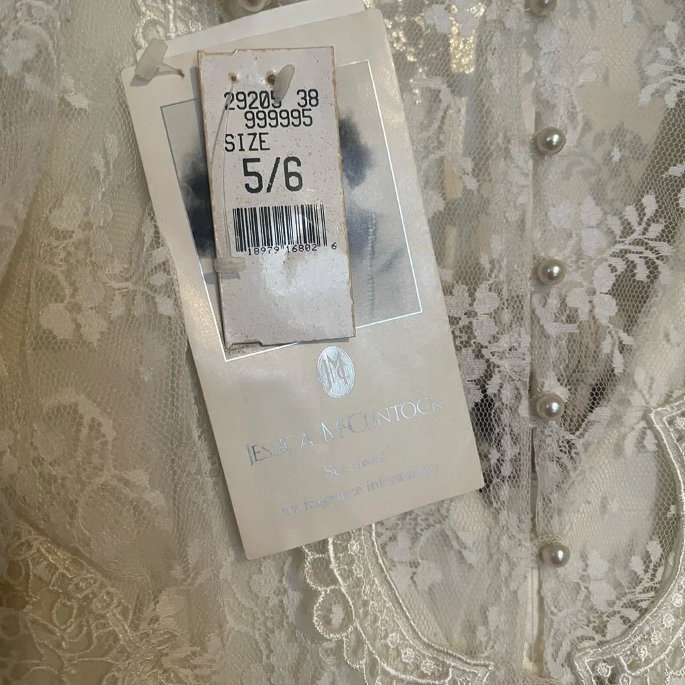 NWT Vintage 1980’s Jessica McClintock Lace bridal Wedding Dress Sz 5/6 - Picture 7 of 12